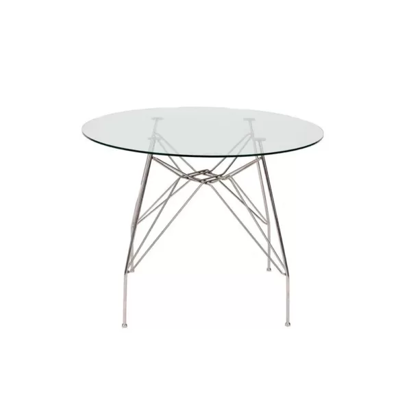 Mesa Eames DKR Redonda de Vidro